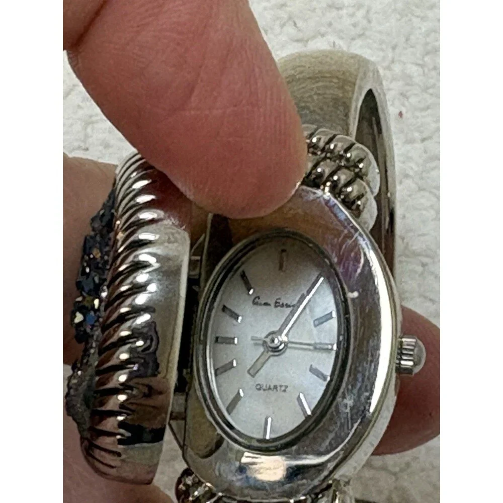 Gem Essence Women’s Wrist Watch Cover Flip Over Face Druzy Sparkle Bejeweled